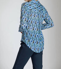 Apny - Roll Sleeve Button Up Top