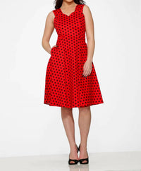 Orchid Bloom - Polka Dot Sleeveless Dress