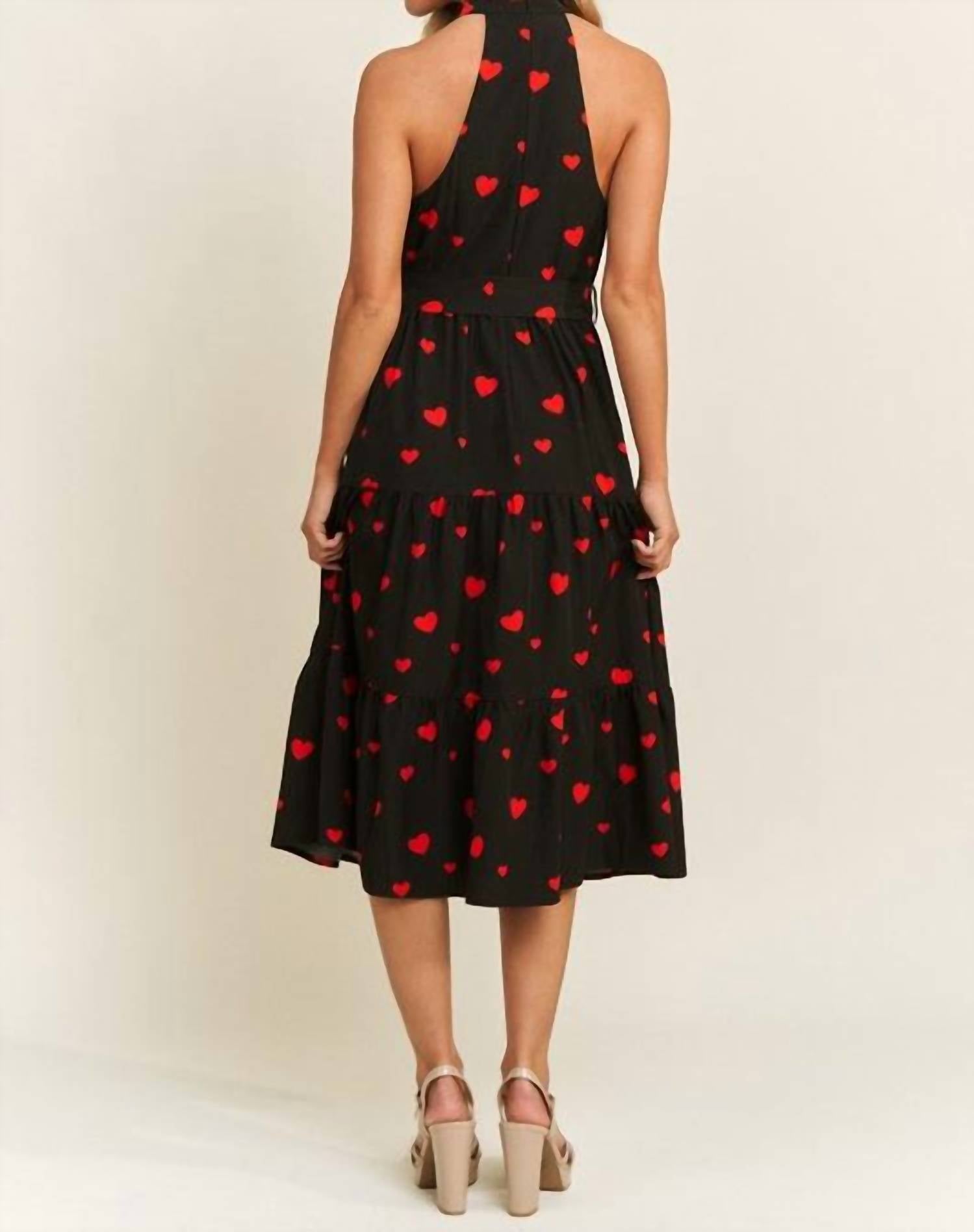 Sweet Generis - Heart Print Halter Dress