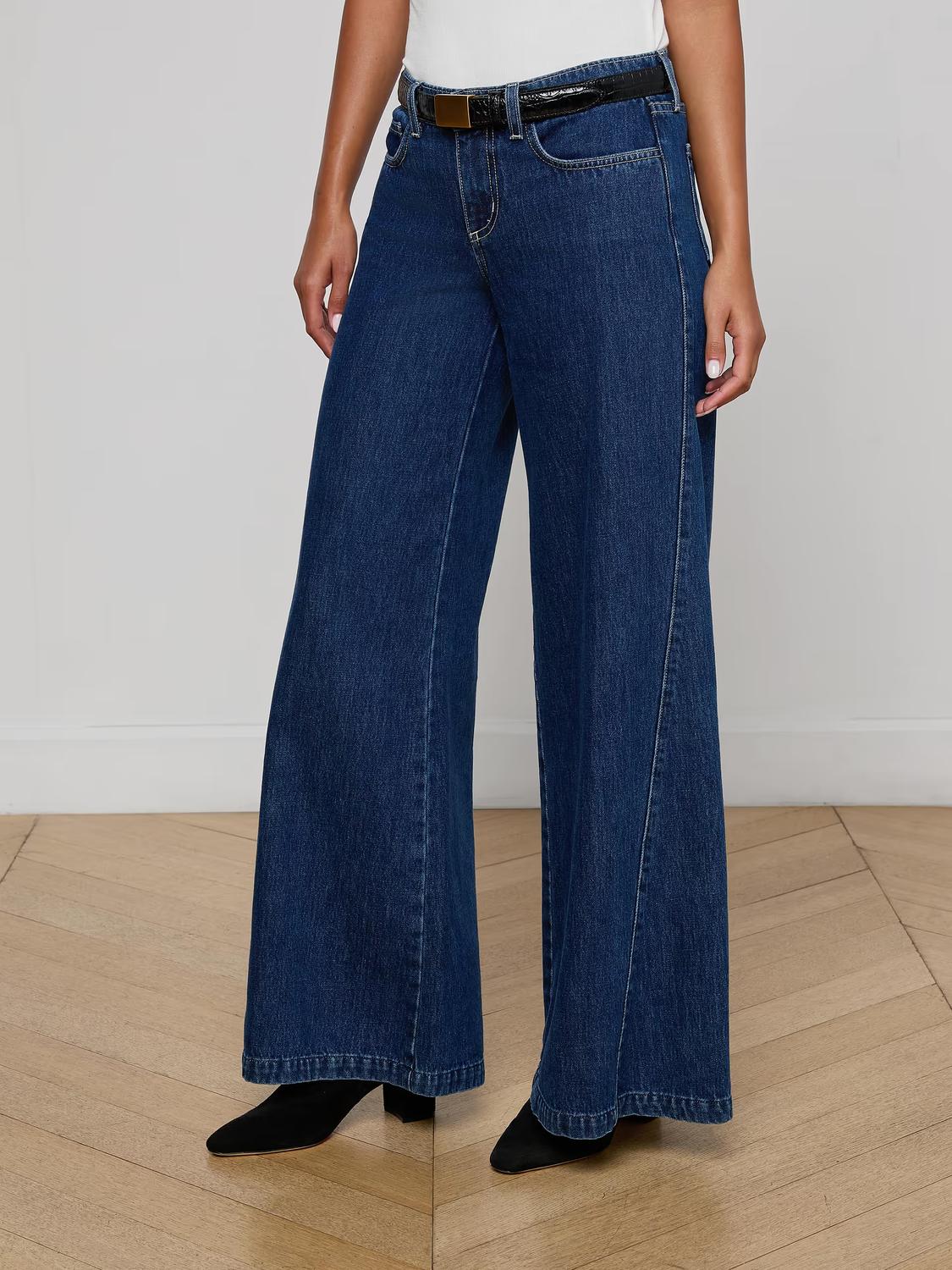 L'Agence - Savina Low-rise Wide-leg Jeans