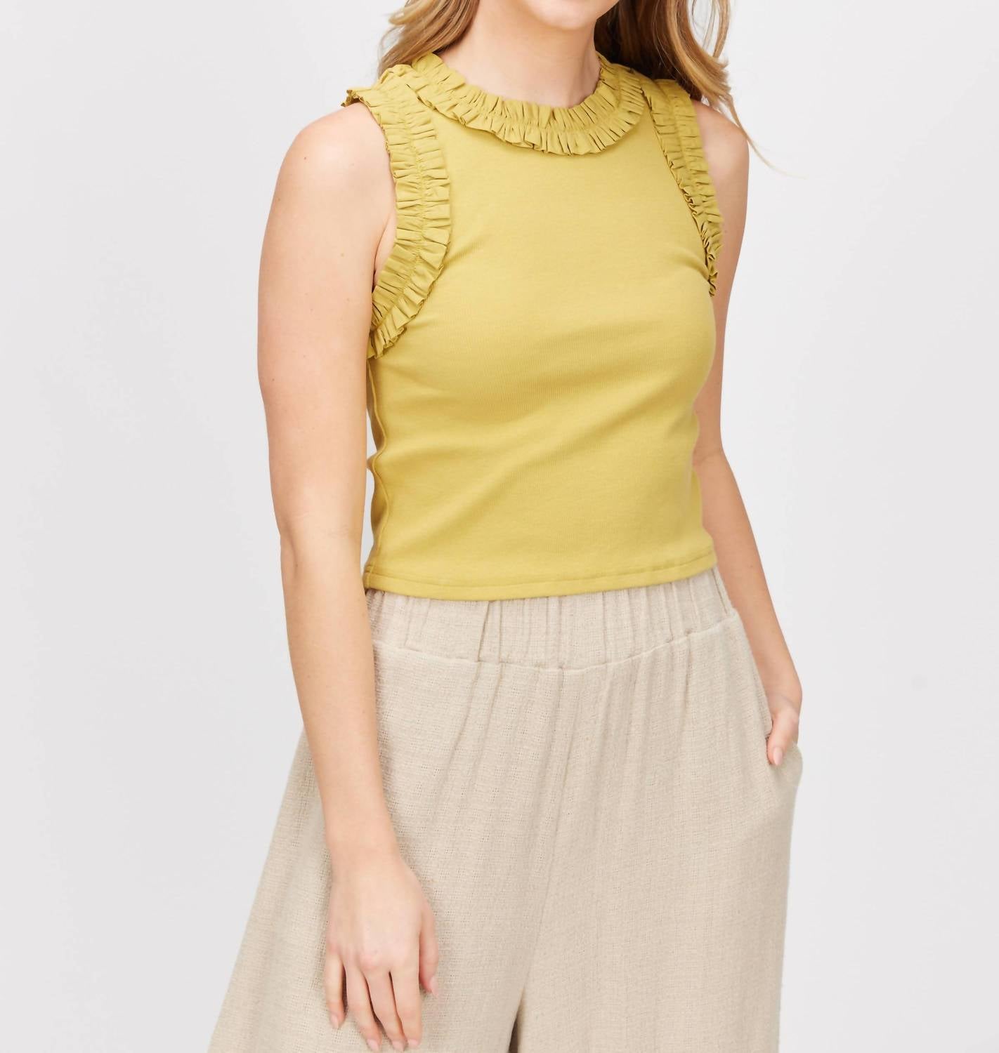 Before You Collection - Ruffle Ribbed Tank Top