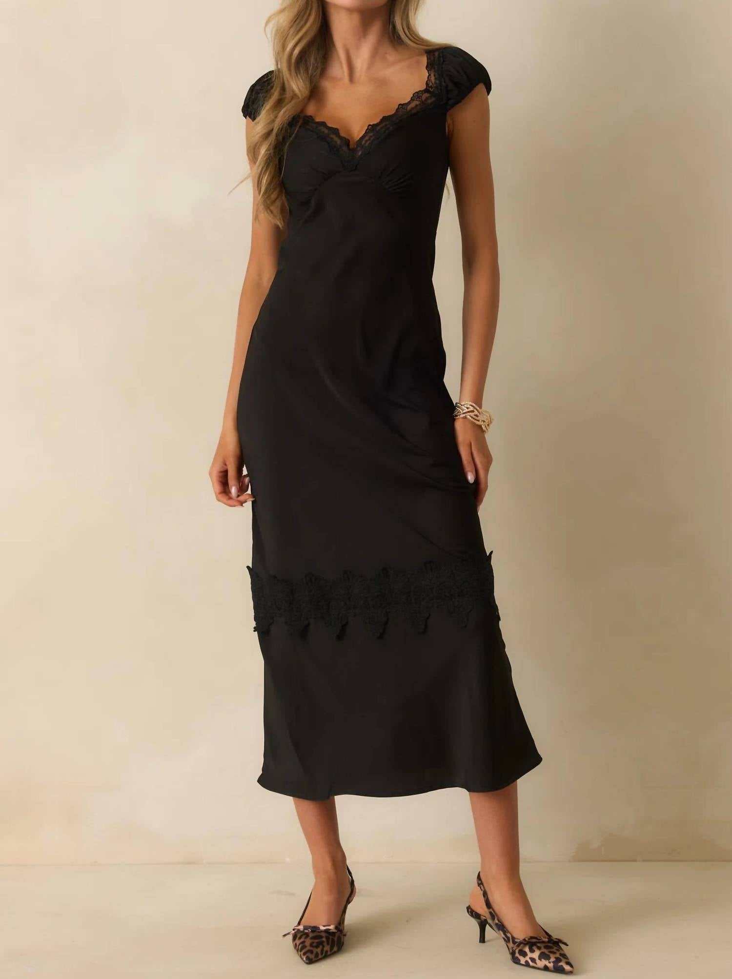 Minkpink - Lace Trim Momento Bias Midi Dress