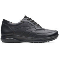 Clarks Women's Appley Tie Oxford in black - women's sneaker - detail view