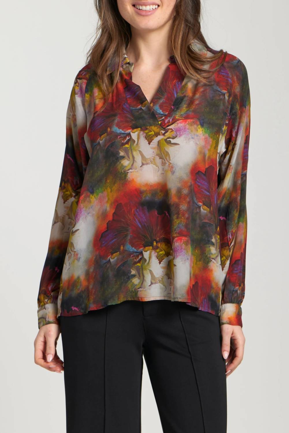 Apny - Half Placket Pullover Blouse