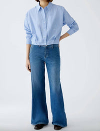 Oui - Striped Elasticated Hem Blouse