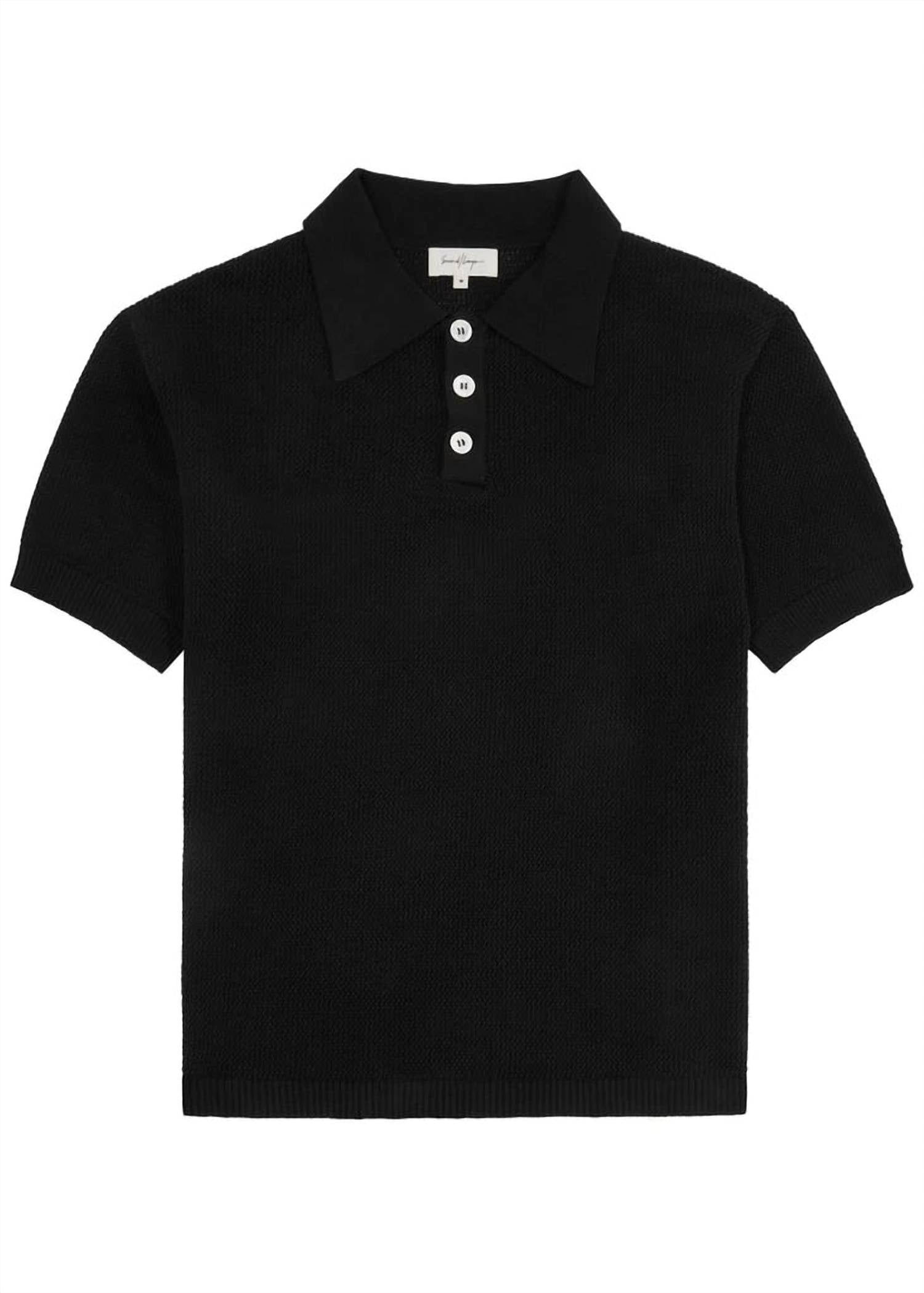 Second/Layer - Men's Open Knit Polo Shirt