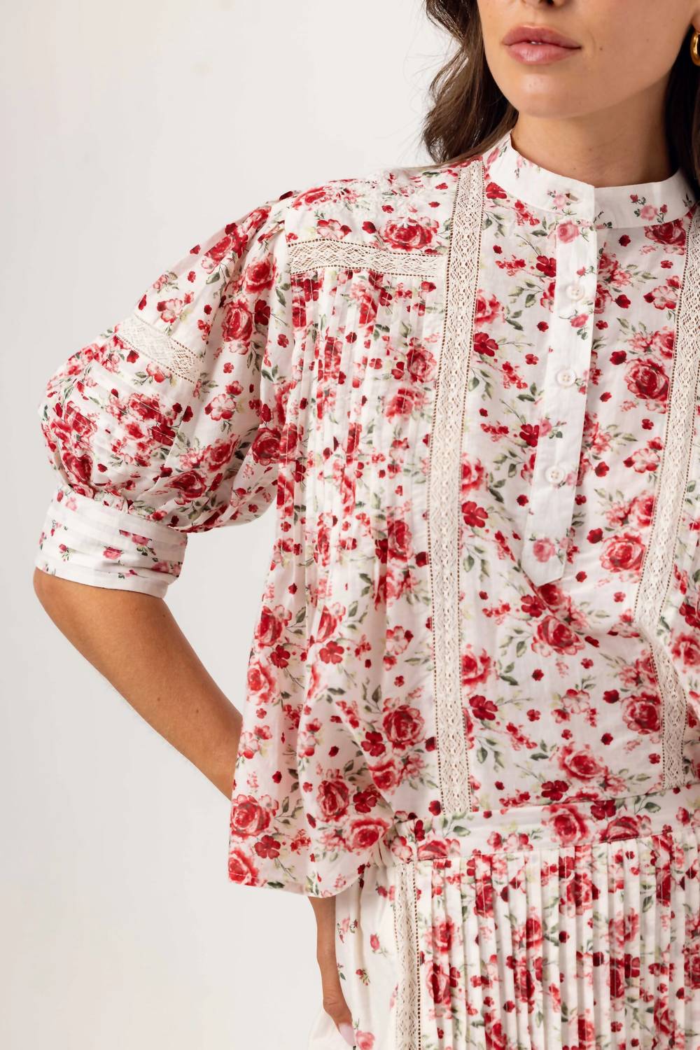 sundays Havara Lace Top in rosebud - women's blouse - alternate view