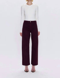 PISTOLA Penny High Rise Wide Leg Jeans in claret 4 - women's jeans