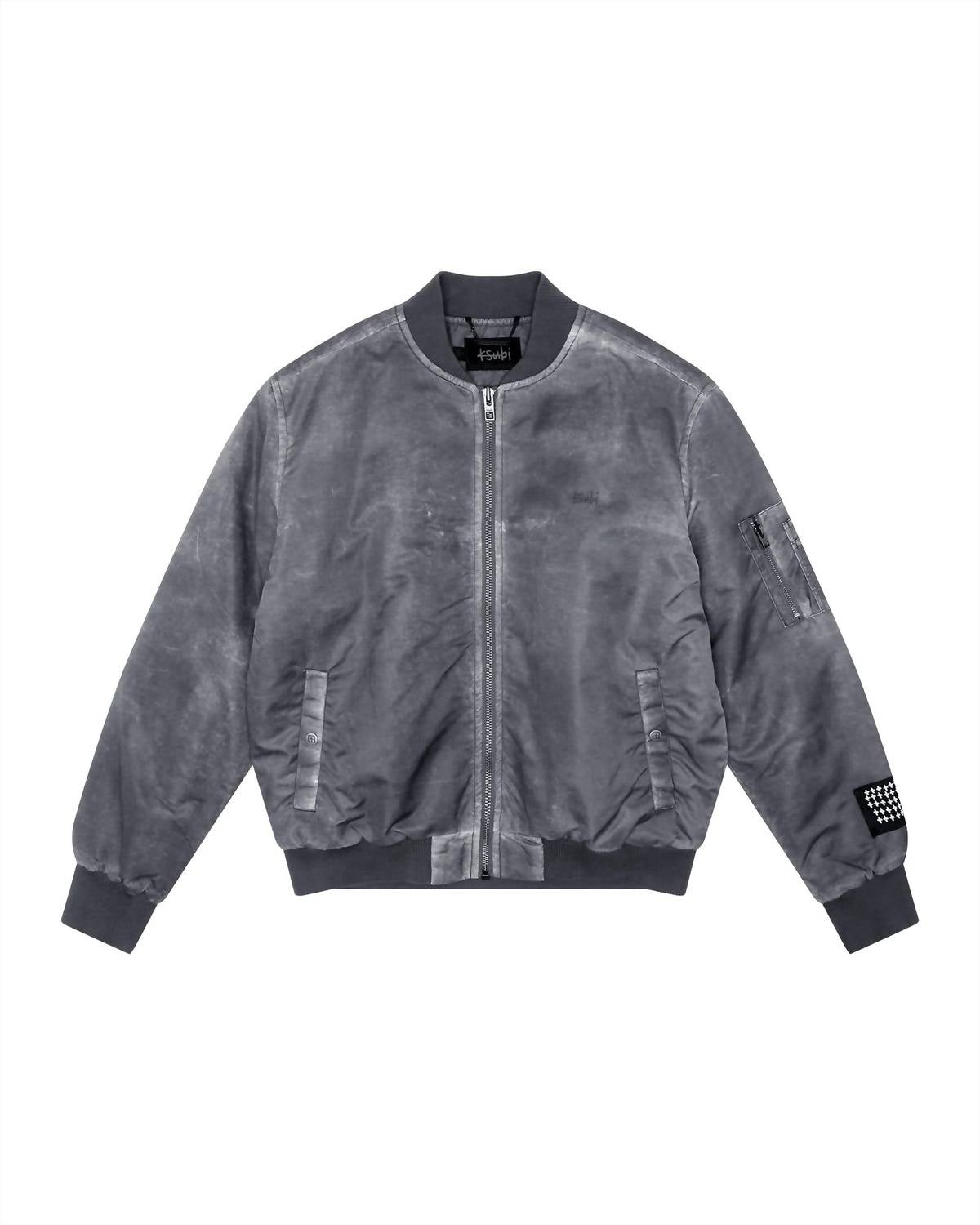 Ksubi Royalty Bomber Jacket in overdye coal - men's jacket - alternate view