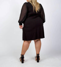 Karen Kane - Sheer Sleeve Mini Dress - Plus