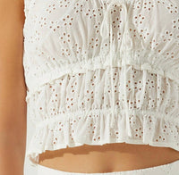 Astr - Smocked Sleeveless Blouse