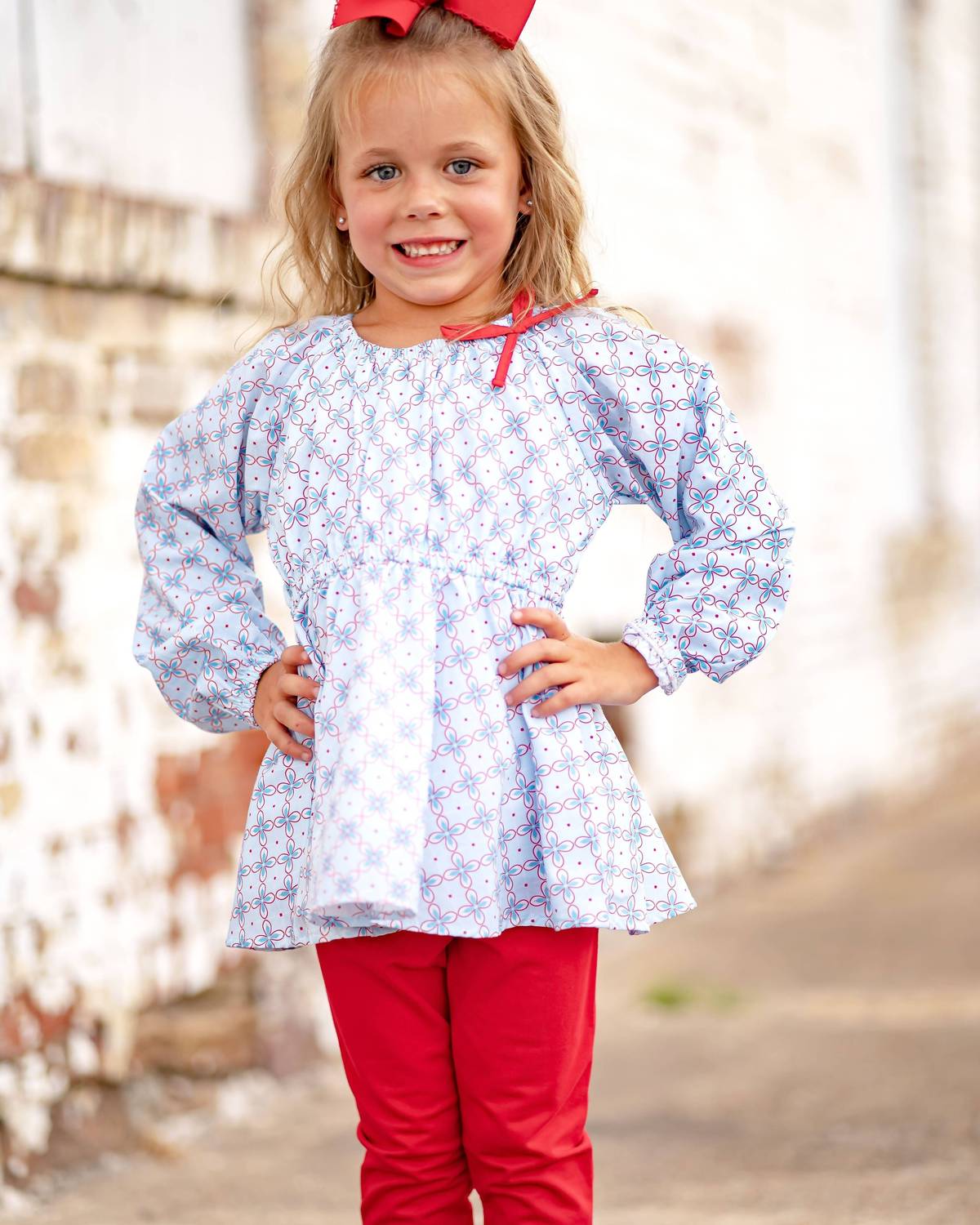 The Yellow Lamb - Girl's Gabby Gathered Neck Tunic