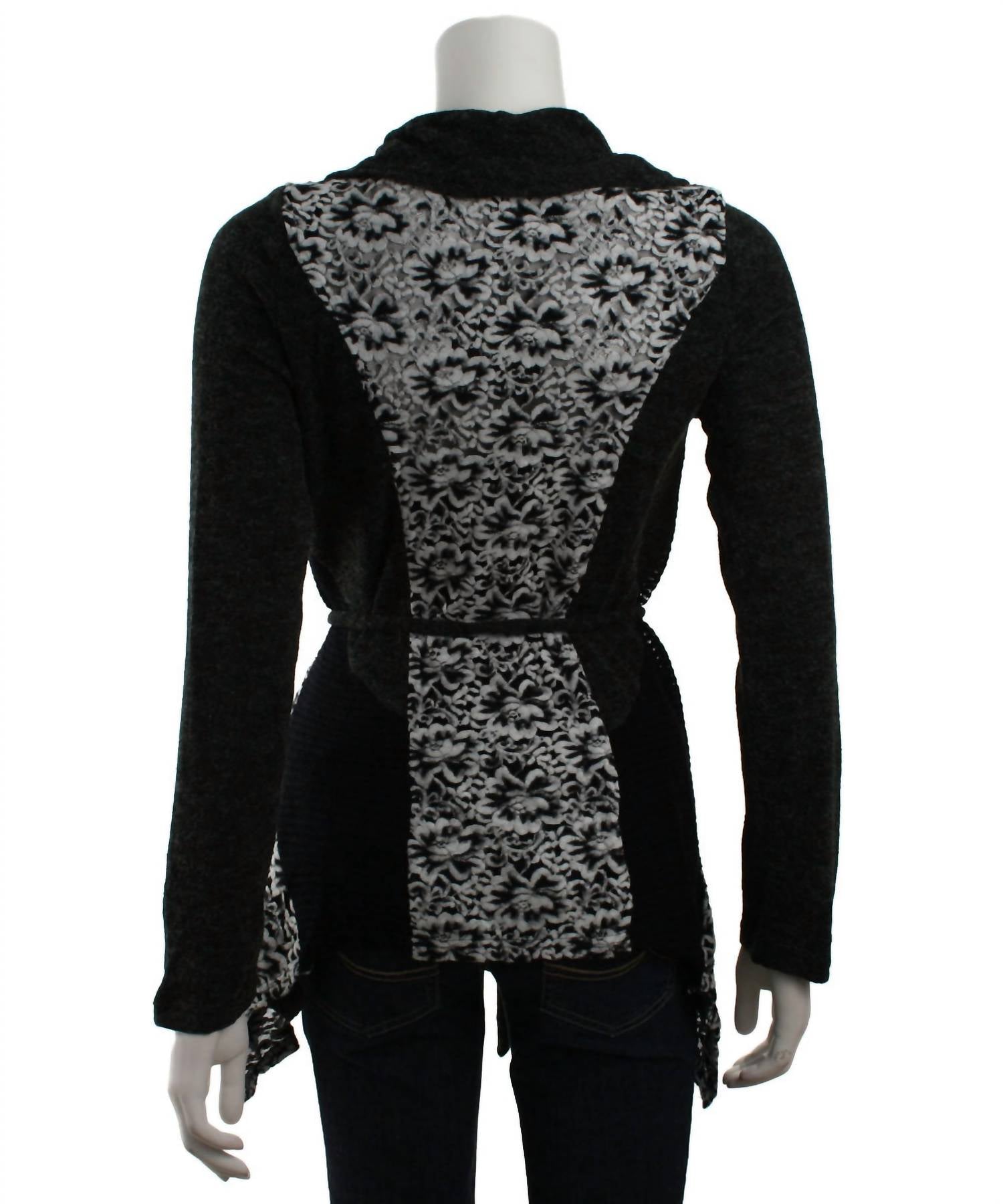 Ryu - Rosette Lace Trim Cardigan