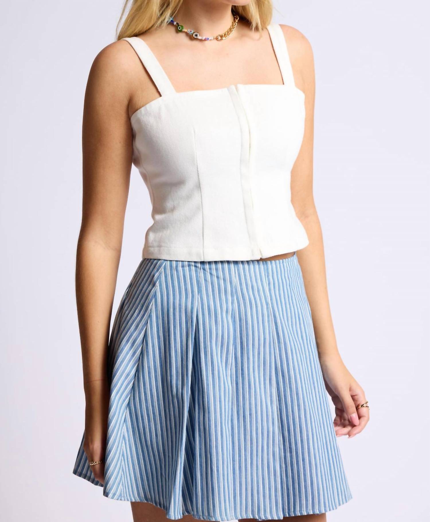 Sage The Label - Deliliah Bustier Hook & Eye Denim Top