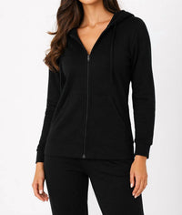french kyss Zip Up Hoodie Jacket in black - women's top