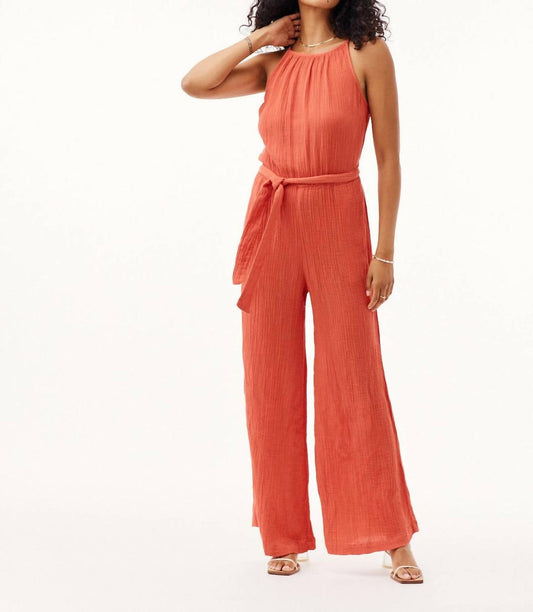 SMOCKED BACK CAMI JUMPSUIT