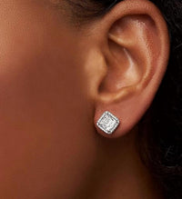 Pandora Women's Timeless Elegance Cubic Zirconia Earrings in silver - women's jewelry - detail view