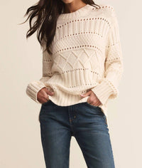 Z Supply Cento Cable Sweater in warm white 3 - women's sweater - view 5