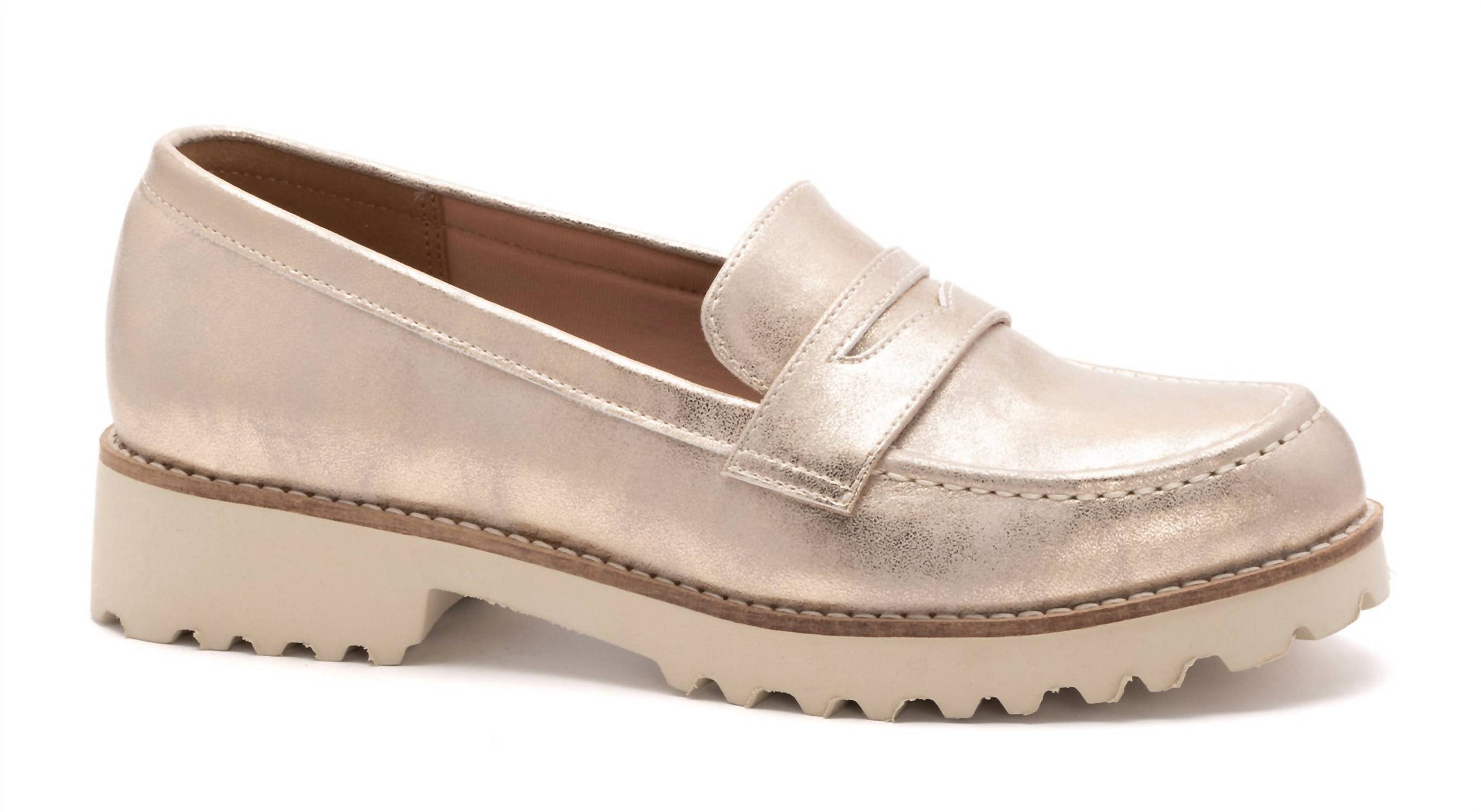 Corkys Footwear Women's Boost Loafer in gold metallic - women's flats