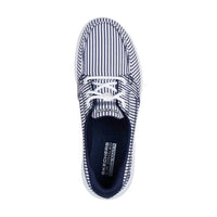 Skechers Women's On The Go Flex Shoes in navy white - women's flats - detail view