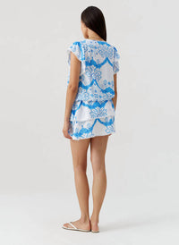 Melissa Odabash Lenni Relaxed Mini Dress in florian - women's dress - alternate view