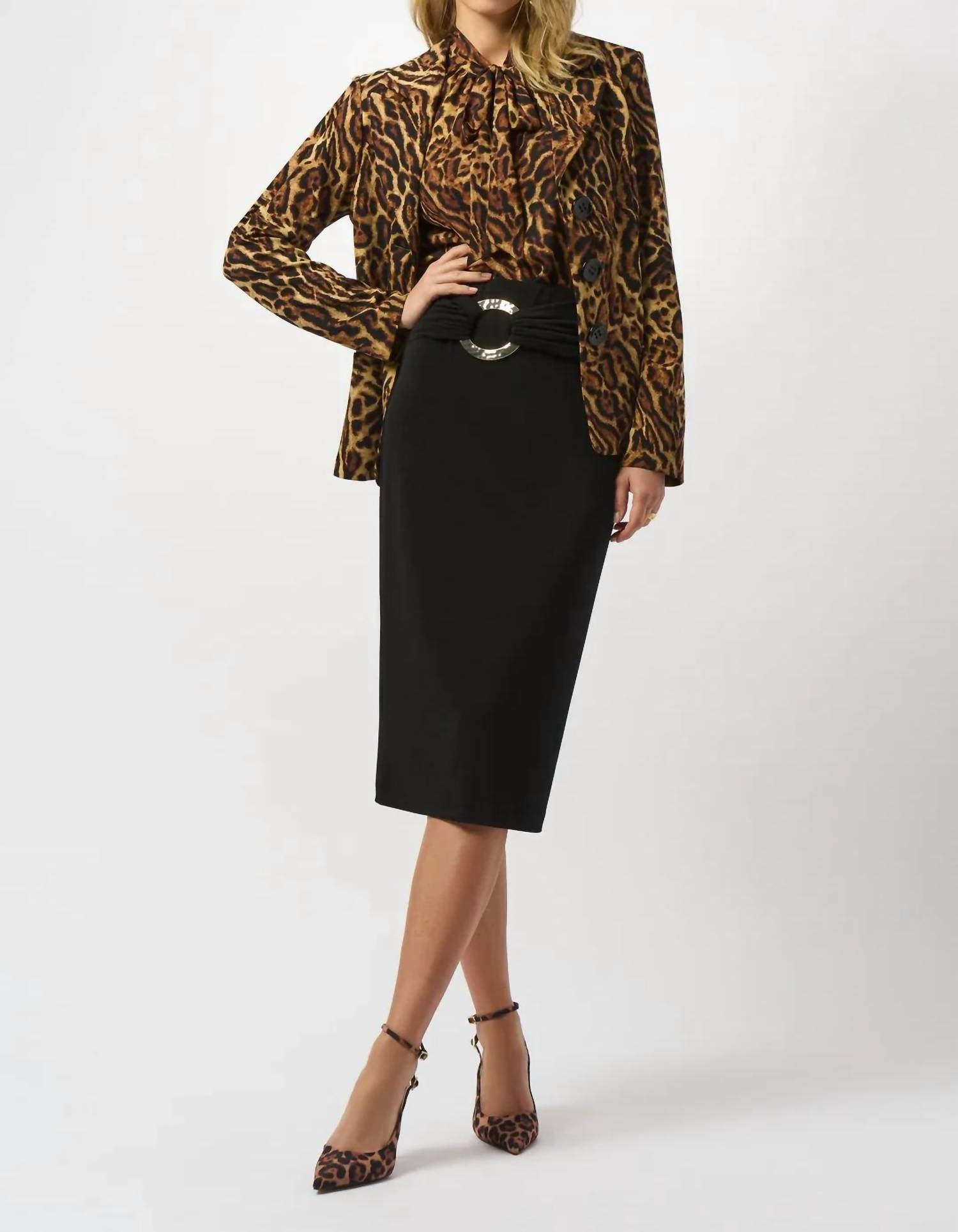 Joseph Ribkoff - Animal Print Fitted Blazer Jacket