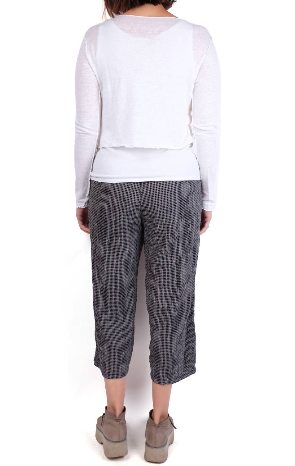 Cut Loose - Crinkle Check Easy Crop Pant