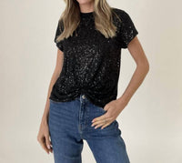 Six/Fifty - Sequined Twist Top