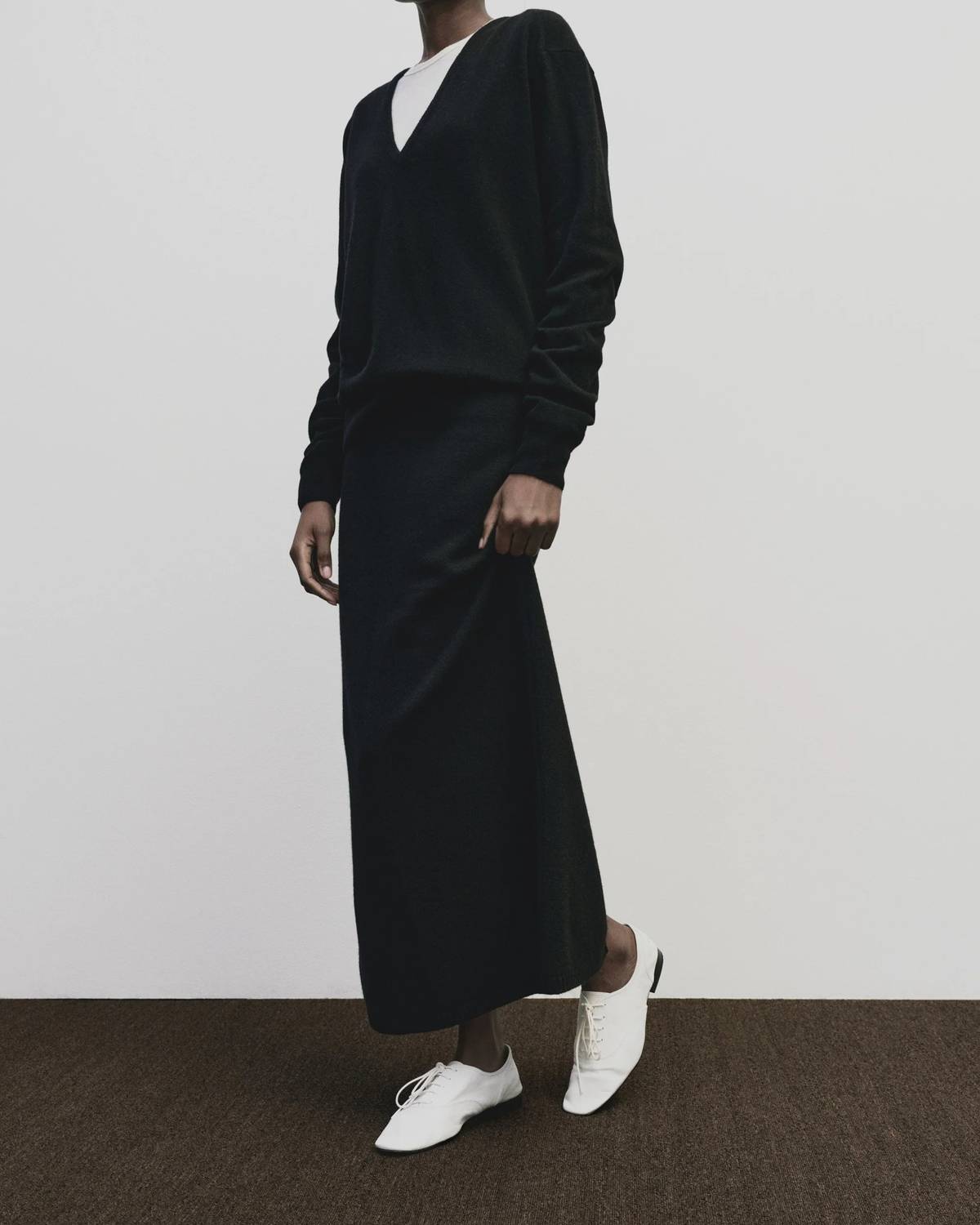 Mijeong Park Cashmere Blend V-neck Sweater in black - women's sweater - alternate view