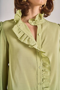 English Factory - Long Sleeve Ruffle Blouse