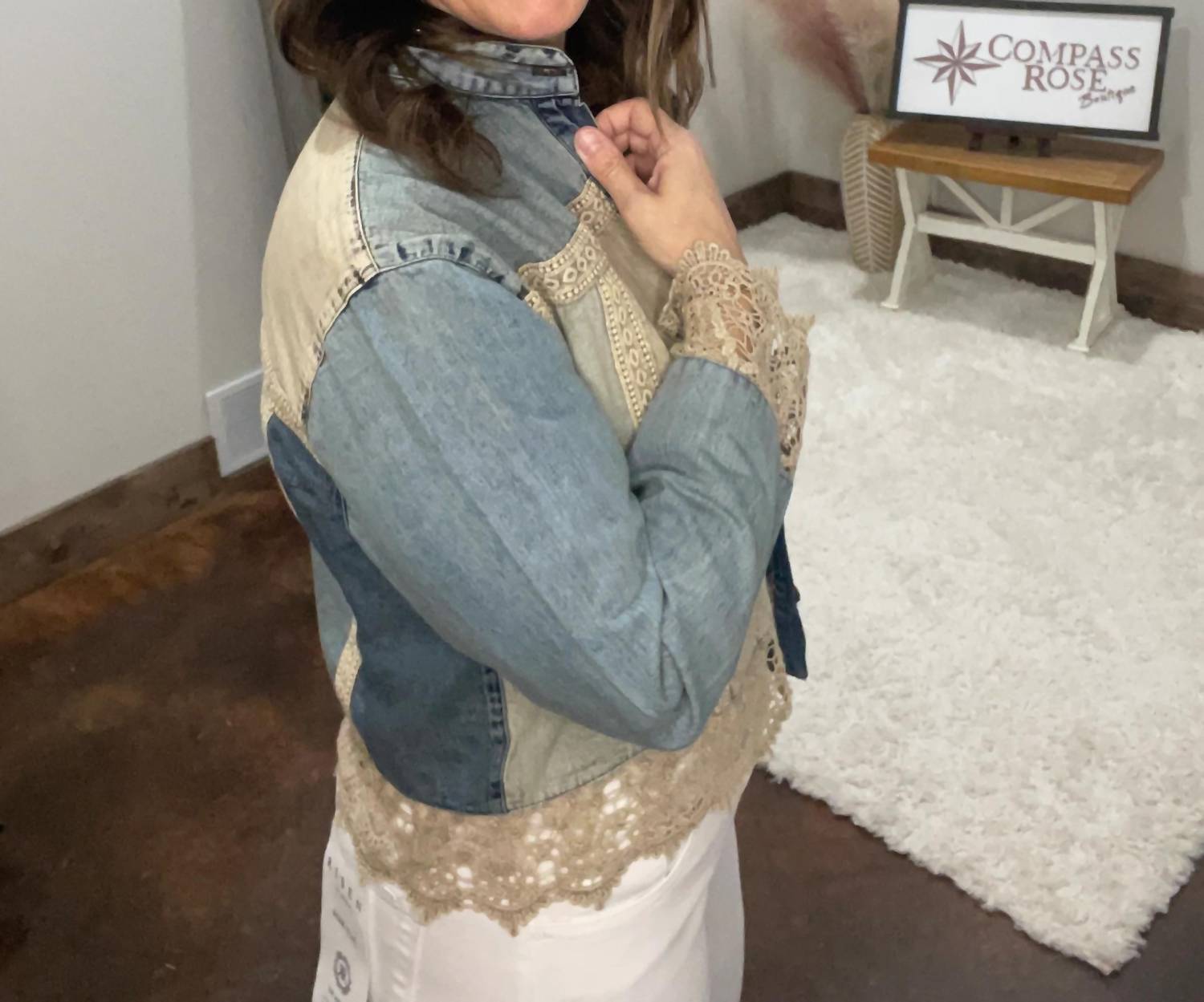 Young Threads - Boho Western Lace Trim Top