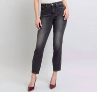 Judy Blue - Mid Rise Washed Tummy Control Slim Jeans