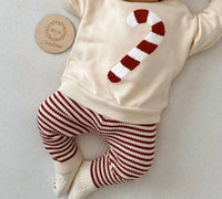 Luna & Luca - Candy Cane Chenille Pullover Set