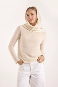 Brodie Cashmere - ESTELLE SPARKLE HOODED COWL NECK SWEATER