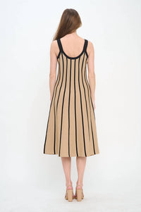 Meet Me In Santorini - Sadie Ribbed Stripe Midi Dress