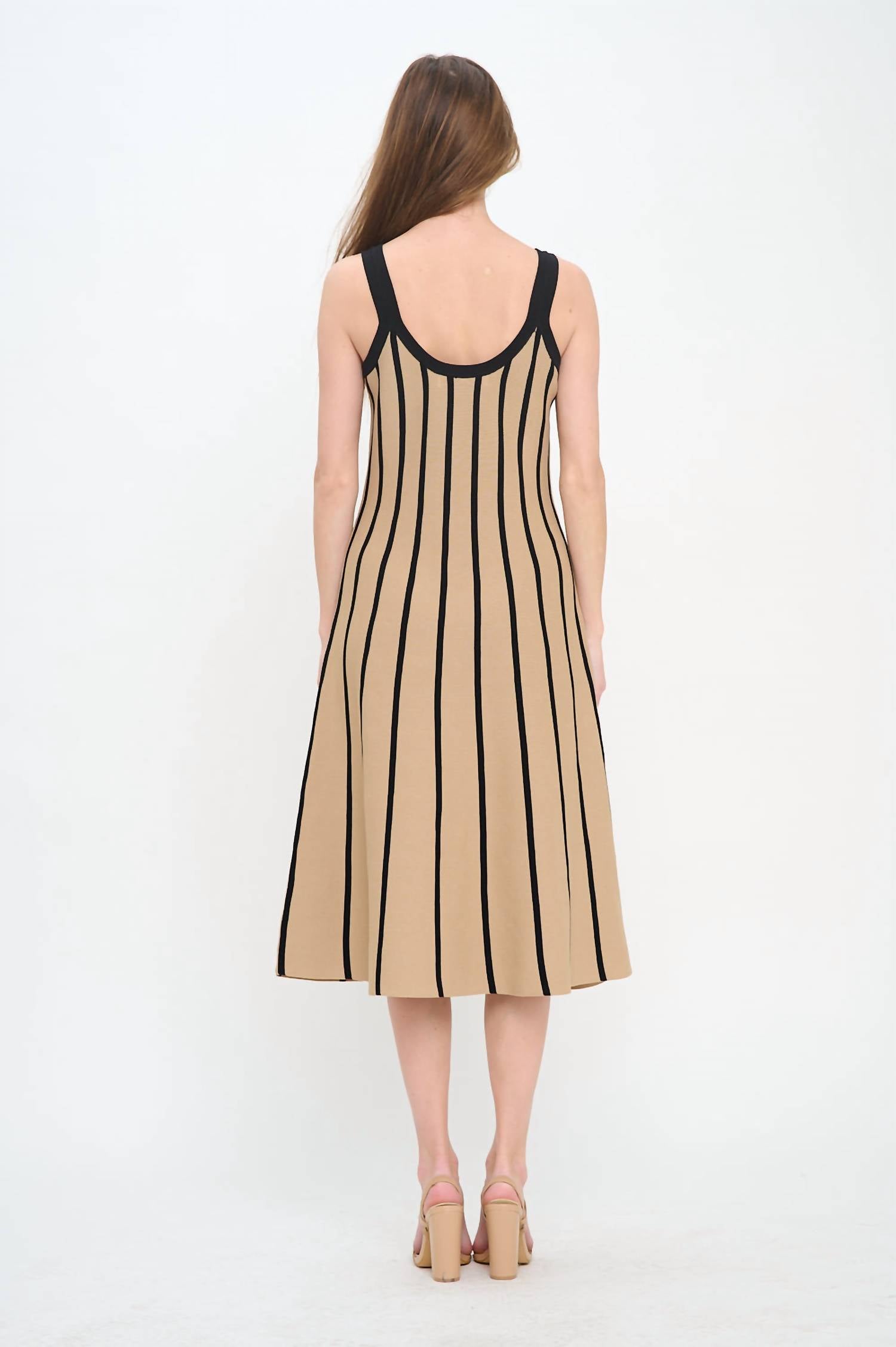 Meet Me In Santorini - Sadie Ribbed Stripe Midi Dress