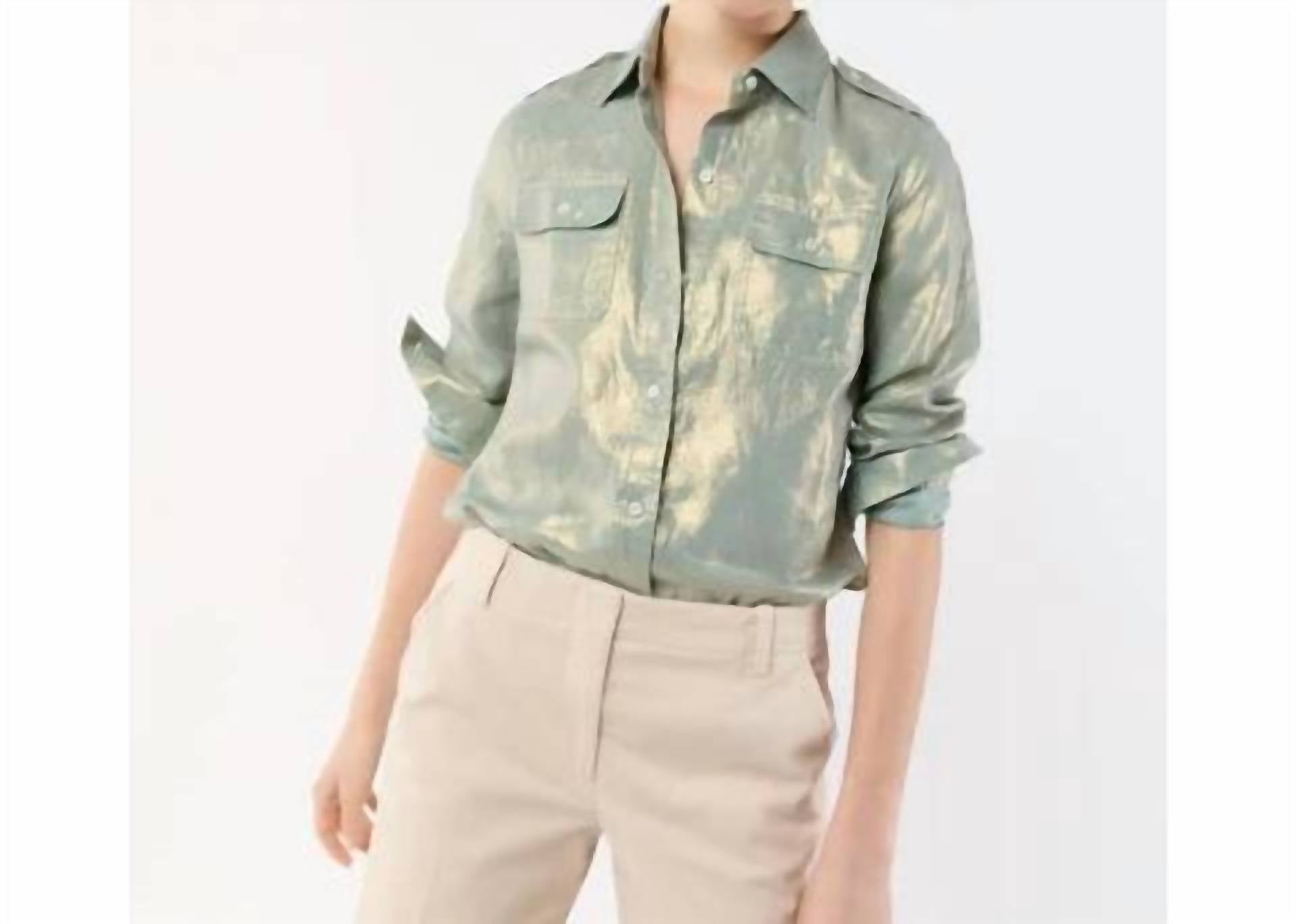 Ann Mashburn - Foil-printed Safari Shirt