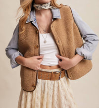 Listicle - Reversible Plaid Sherpa Vest