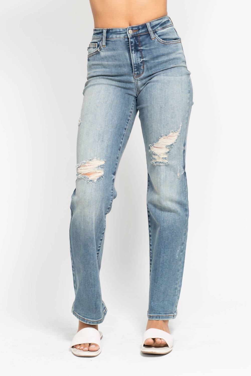 Judy Blue - Women's High Waisted Dad Straight Jean