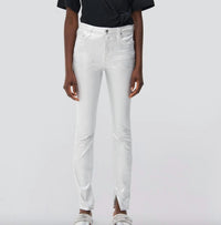 SIMKHAI Rae High Rise Coated Jeans in silver foil - women's jeans