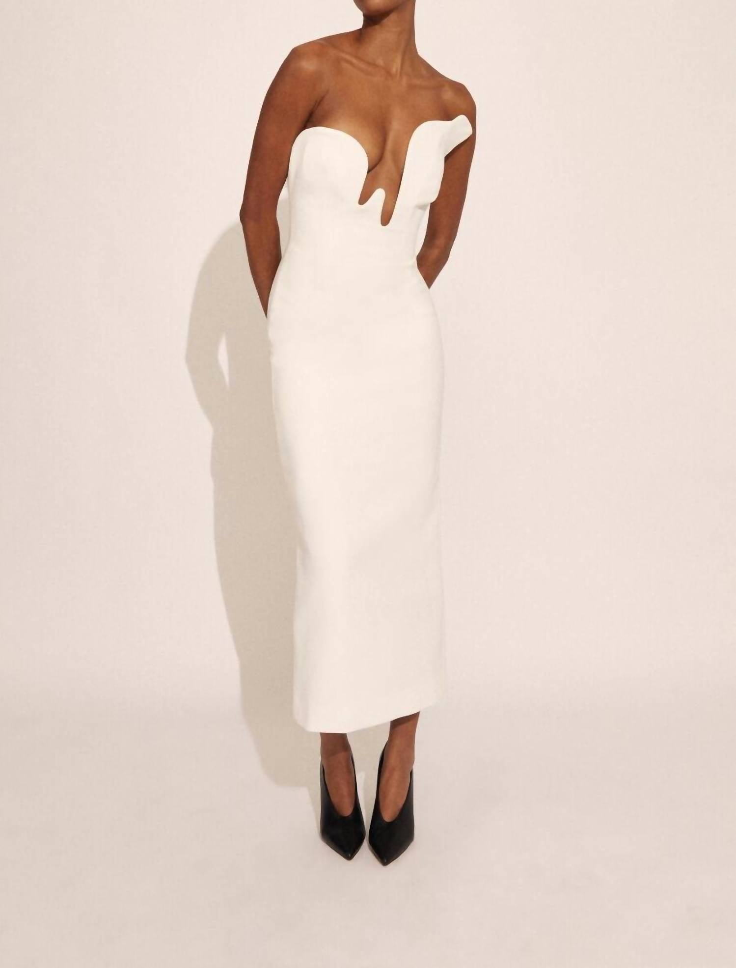 BARDOT Rosalyn Midi Dress in white - women's dress - view 5