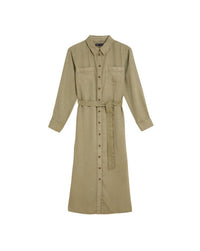 Blu Pepper - Women's Collared Three Quarter Sleeve Shirt Dress