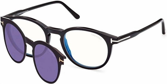 Tom Ford Sunglasses - Round Plastic Eyeglasses with Sun Clip