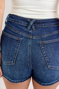 Judy Blue High Waist Tummy Control Slim Short in blue - women's shorts - view 4