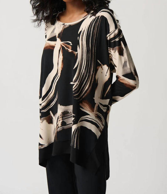 Joseph Ribkoff - Abstract Print Boxy Top