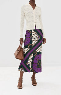 Veronica Beard Clover Skirt in pine multi - women's skirt - view 4