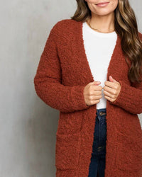 Pine Apparel - Longline Popcorn Open Front Cardigan