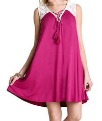 Umgee - Lace Up Tassel Tie Dress