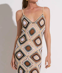 Elan - Aleki Crochet Fringe Maxi Dress