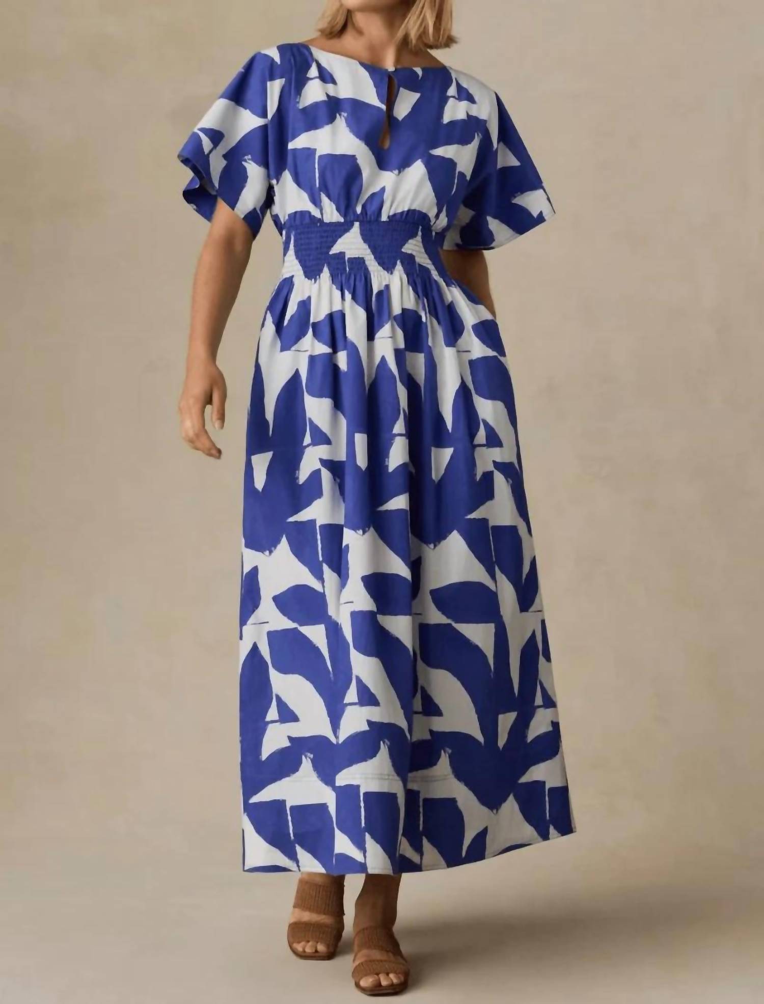 Faherty - Coastal Poplin Elia Smocked Dress